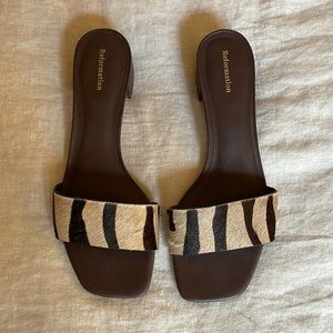 Mandy Reformation Block heel “chocolate zebra”